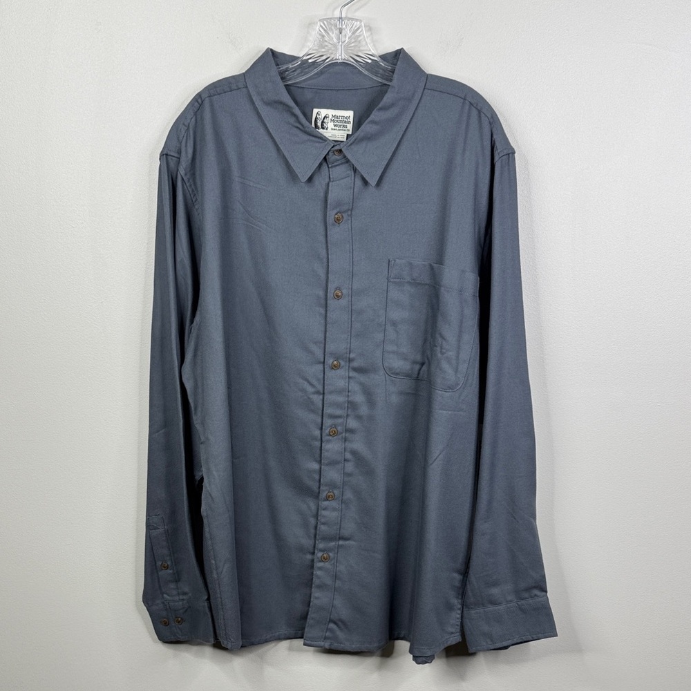 Marmot Fairfax Lightweight Flannel Shirt in Steel Onyx Dark Gray Men's XXL